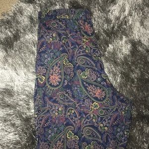 multi-color paisley print pants